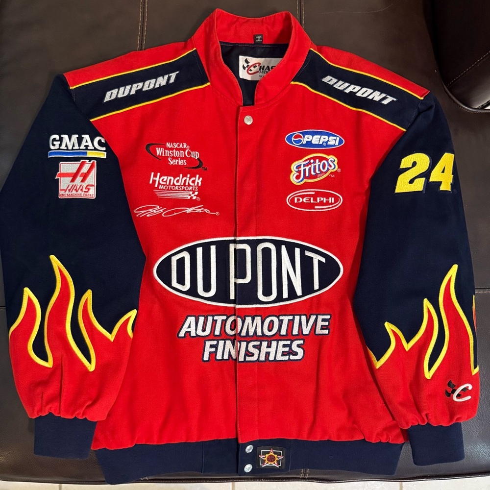 Vintage NASCAR #24 Jeff Gordon Chase Authentics Flames Jacket Size XL
